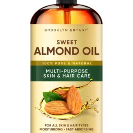Aceite de almendras dulces 100% puro y natural (Piel, cabello, uñas) Brooklyn Botany 473ml