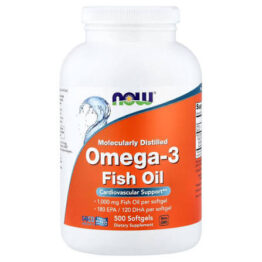 Cápsulas Omega 3 aceite de pescado 1000mg Now 500 cápsulas blandas