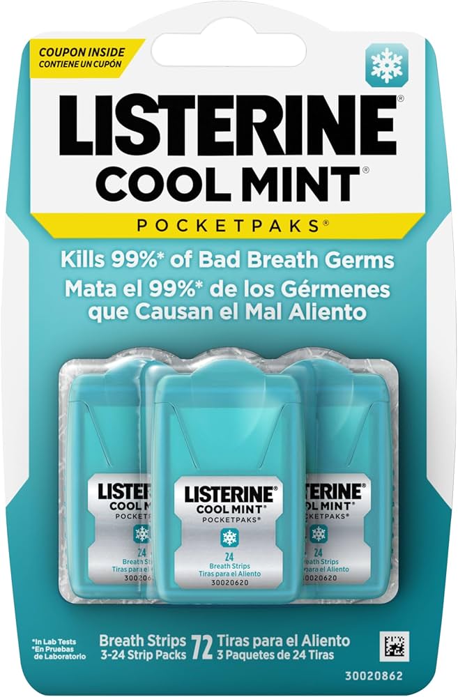 Tiras para el aliento (3 paquetes de 24 tiras c/u) Listerine